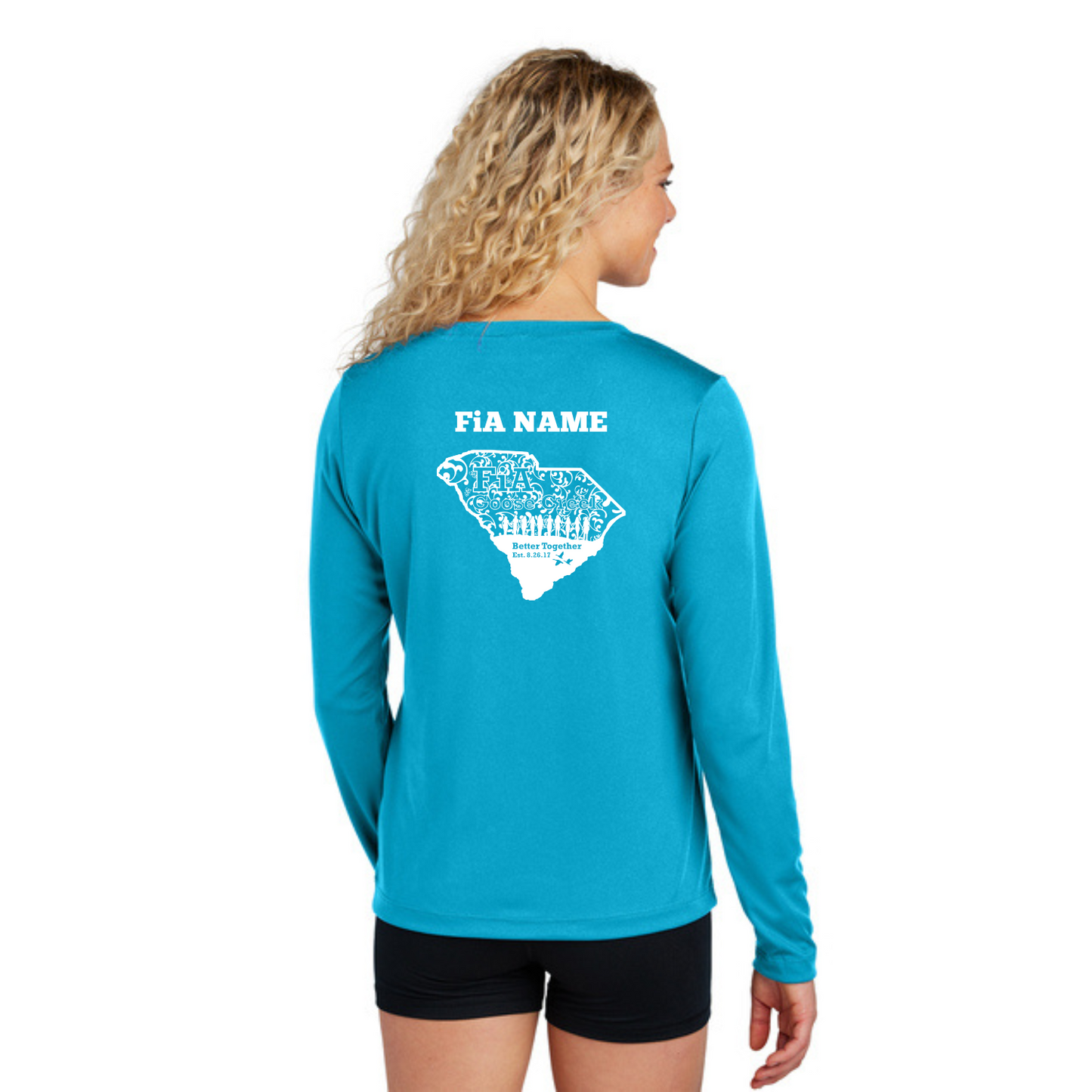 Goose Creek, SC - PERSONALIZED Sport Tek Long Sleeve Performance V-Neck Tee