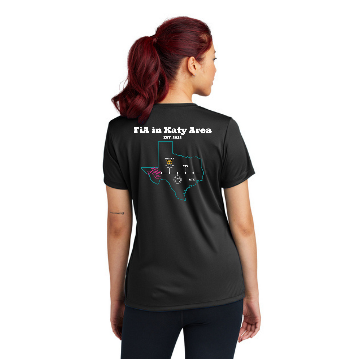 Katy FiA Anniversary - PERSONALIZED Sport Tek V-Neck Short Sleeve Performance Tee