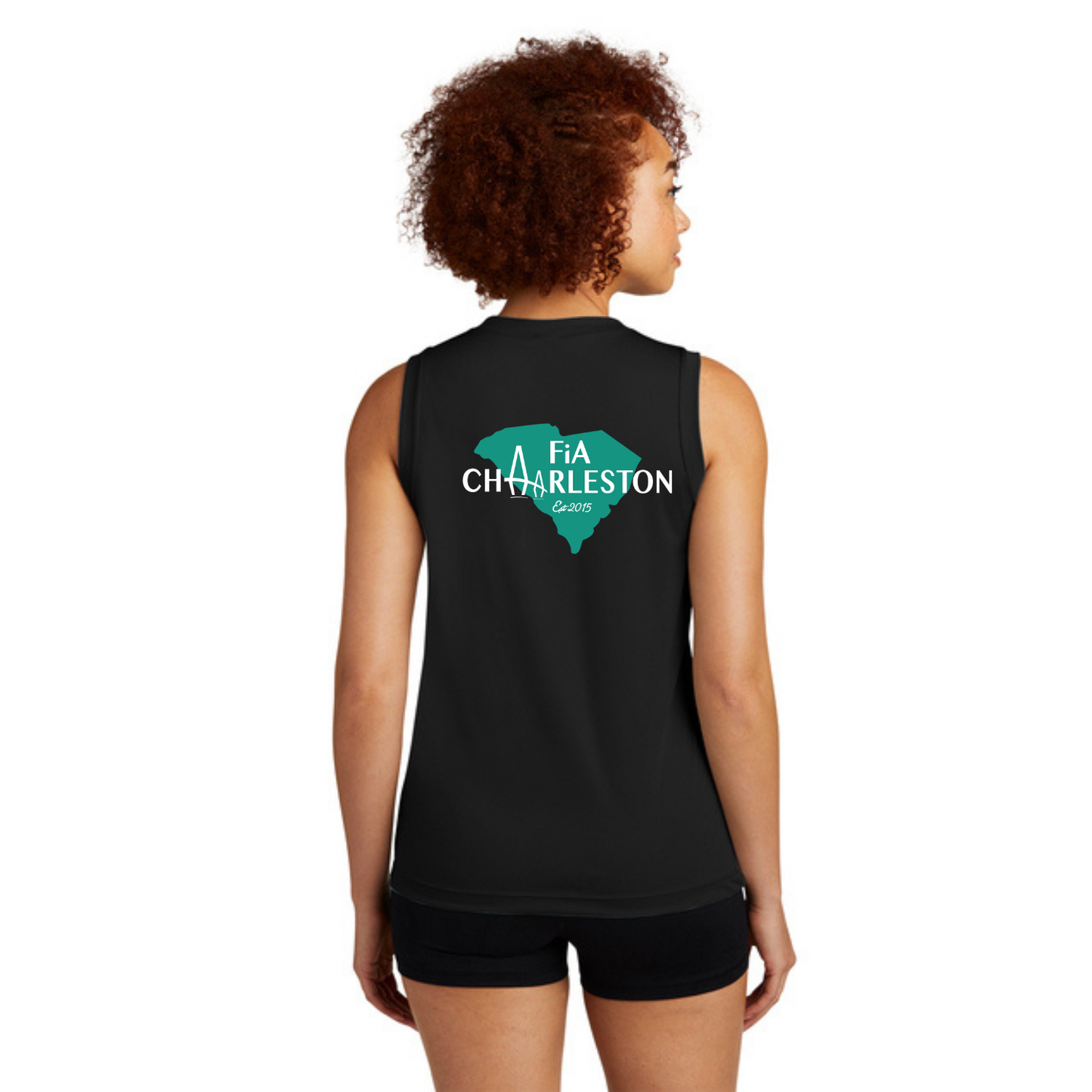 Charleston, SC - Sport Tek Sleeveless Performance V-Neck Tee