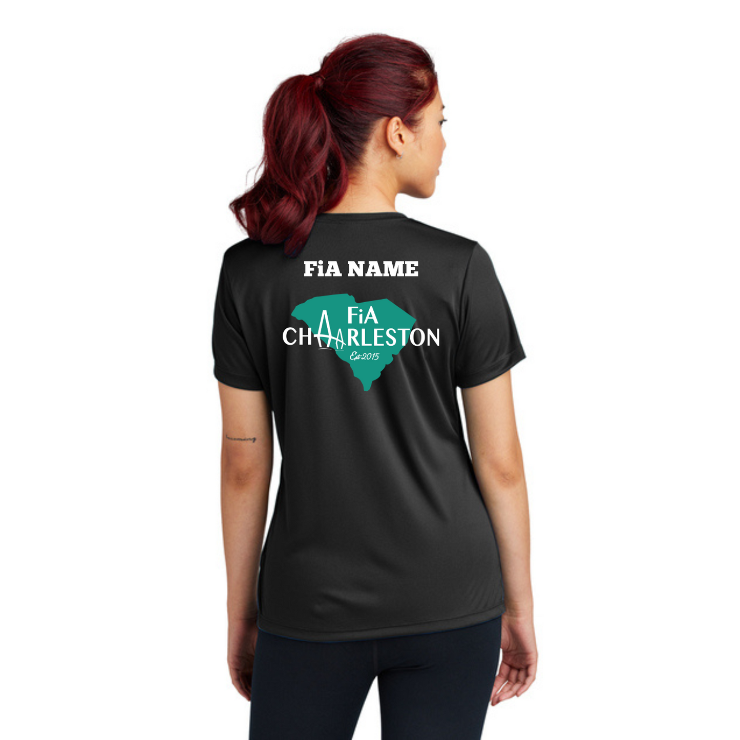 Charleston, SC- PERSONALIZED Sport Tek V-Neck Short Sleeve Performance Tee