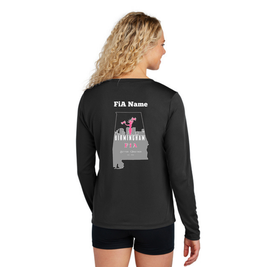 Birmingham, AL - PERSONALIZED Sport Tek Long Sleeve Performance V-Neck Tee