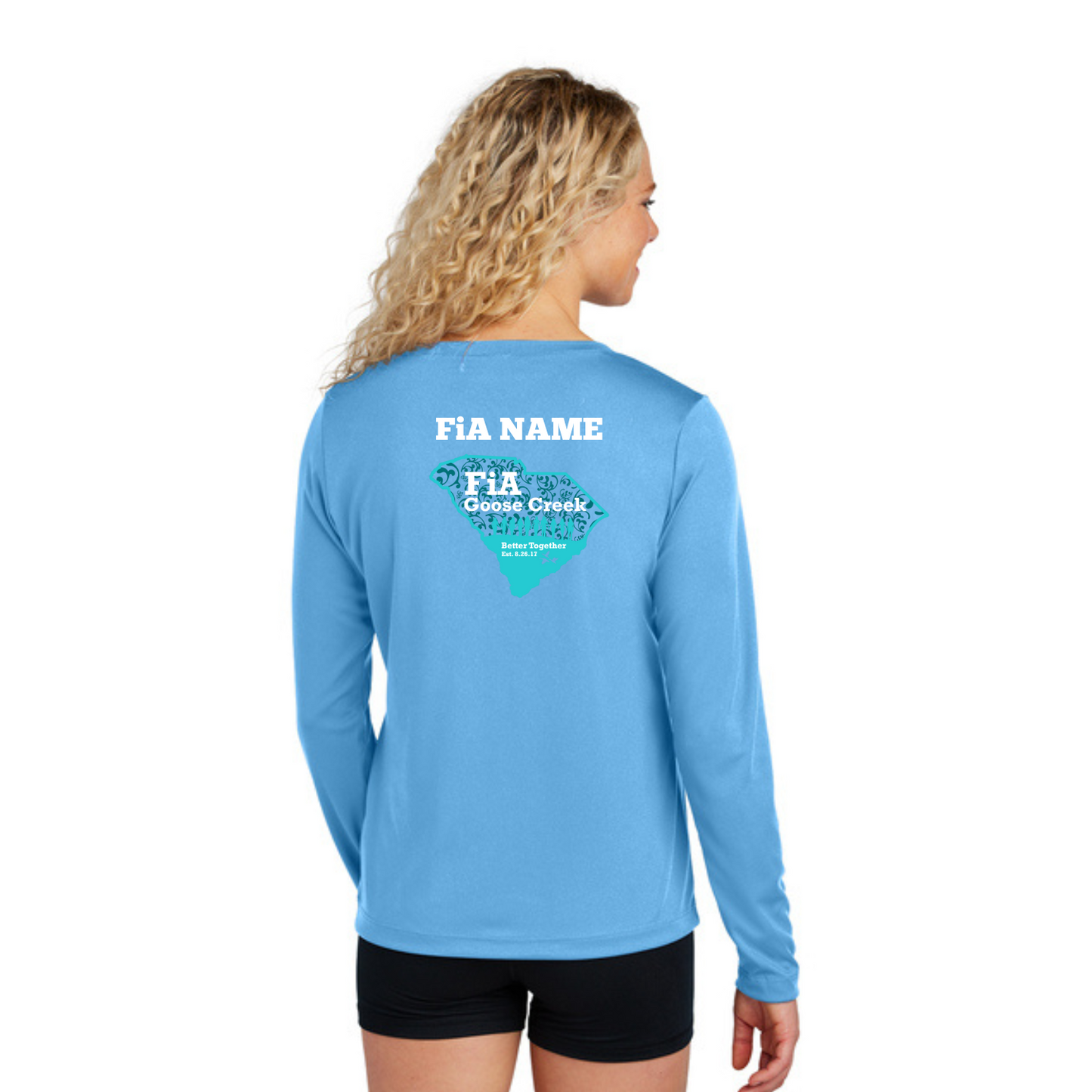 Goose Creek, SC - PERSONALIZED Sport Tek Long Sleeve Performance V-Neck Tee