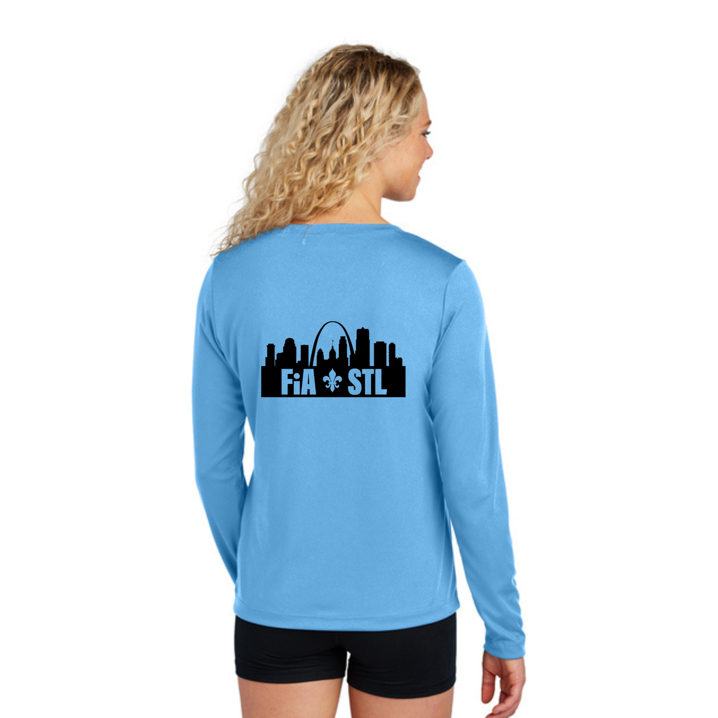 St. Louis, MO - Sport Tek Long Sleeve Performance V-Neck Tee