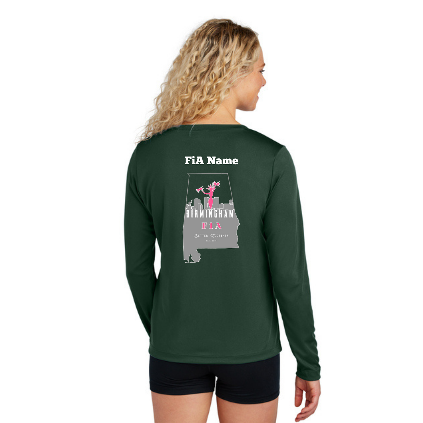 Birmingham, AL - PERSONALIZED Sport Tek Long Sleeve Performance V-Neck Tee