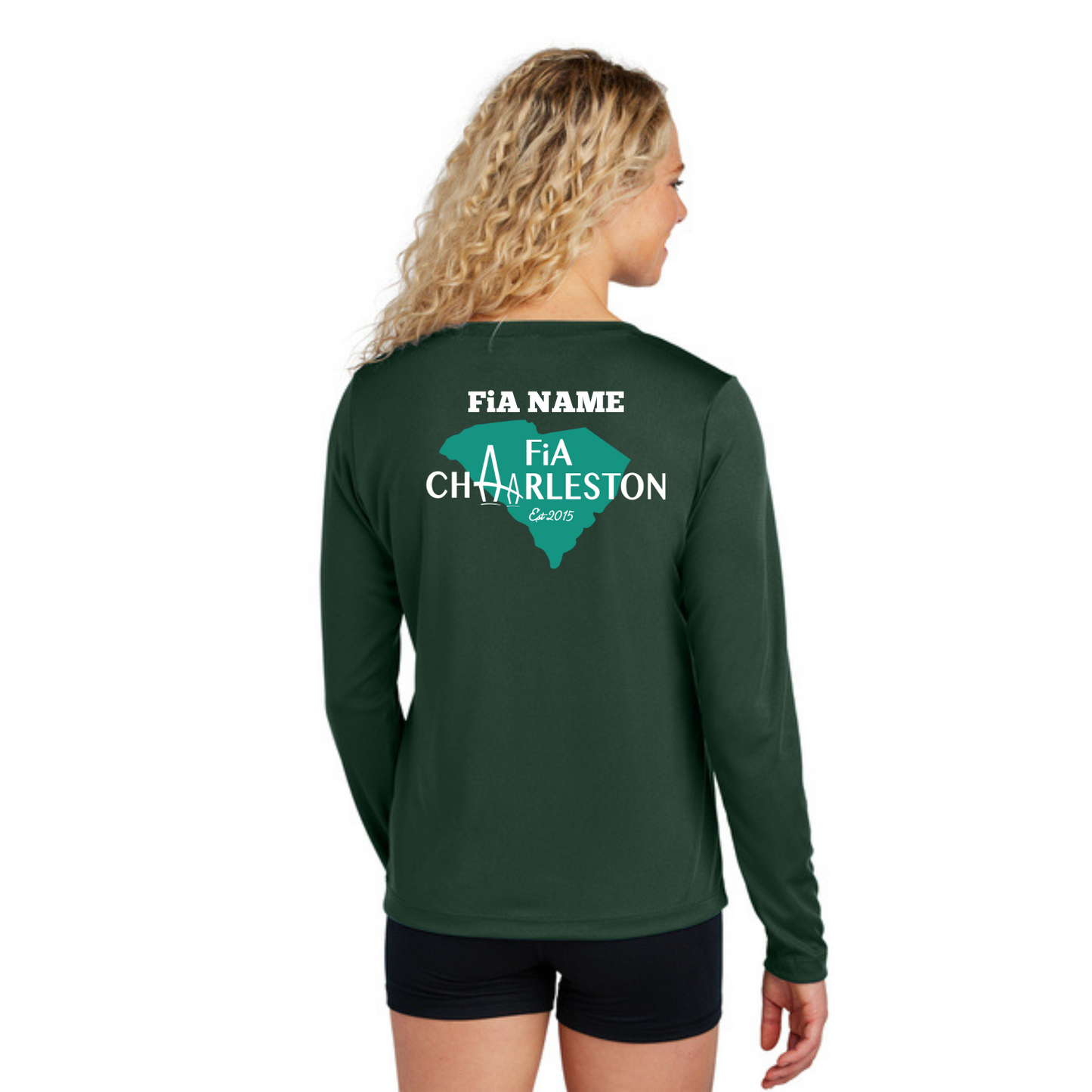 Charleston, SC - PERSONALIZED Sport Tek Long Sleeve Performance V-Neck Tee