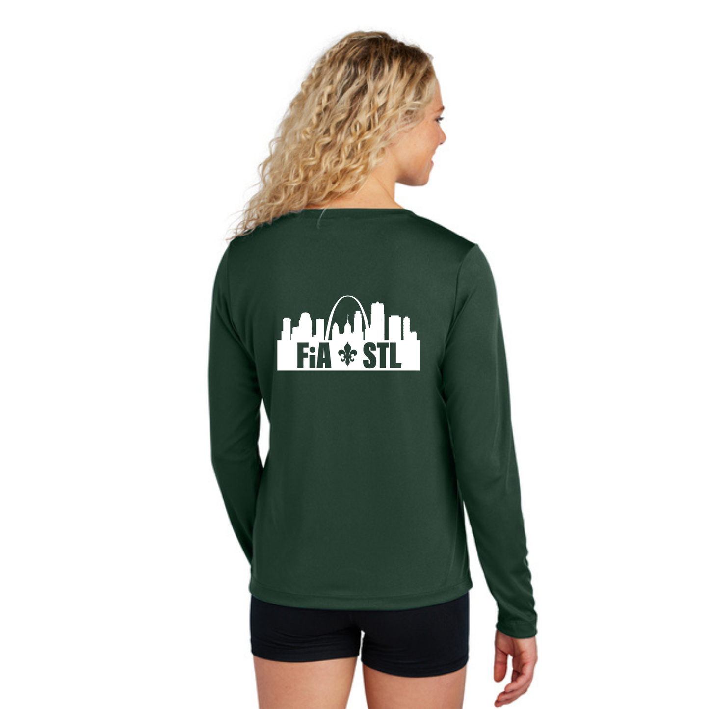 St. Louis, MO - Sport Tek Long Sleeve Performance V-Neck Tee