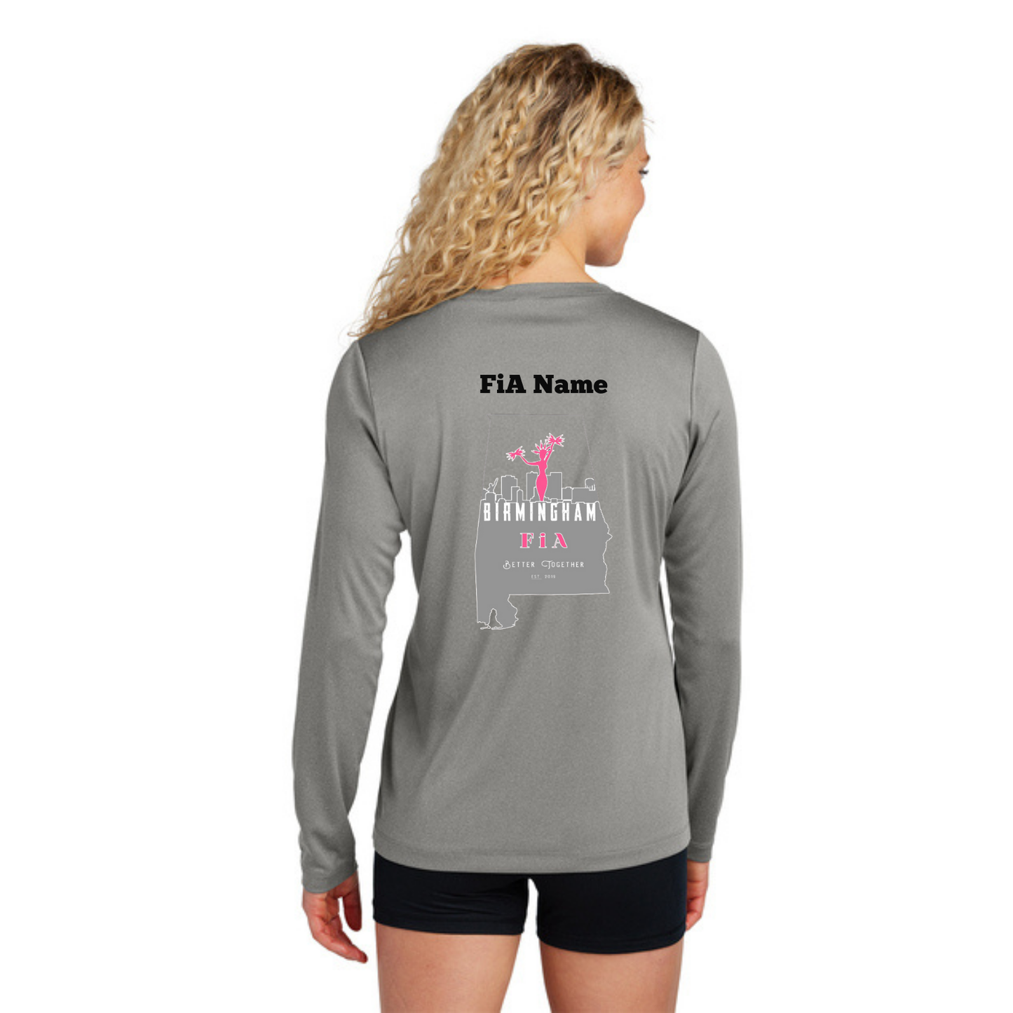 Birmingham, AL - PERSONALIZED Sport Tek Long Sleeve Performance V-Neck Tee