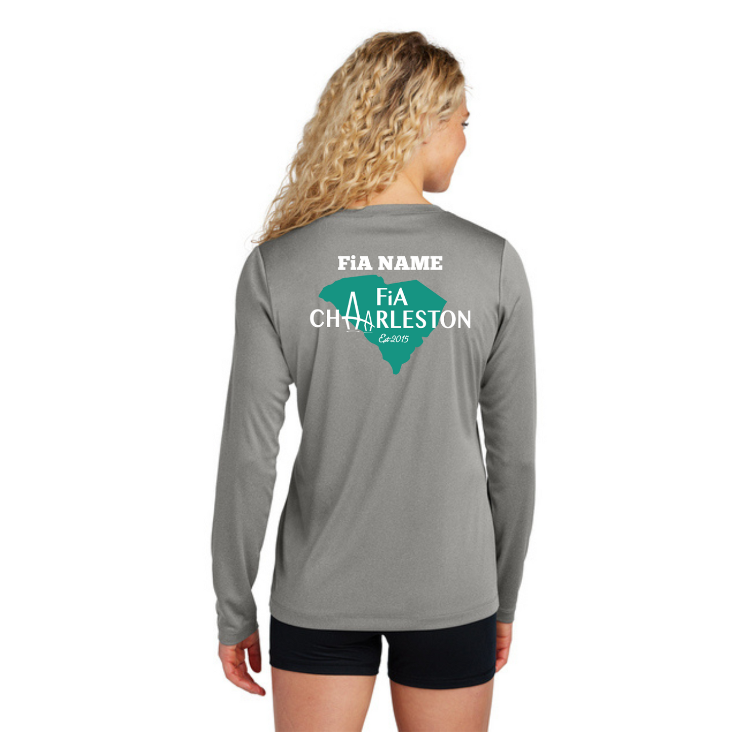 Charleston, SC - PERSONALIZED Sport Tek Long Sleeve Performance V-Neck Tee