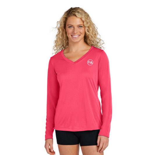 Green Level, NC - NEON PERSONALIZED Sport Tek Long Sleeve Performance V-Neck Tee