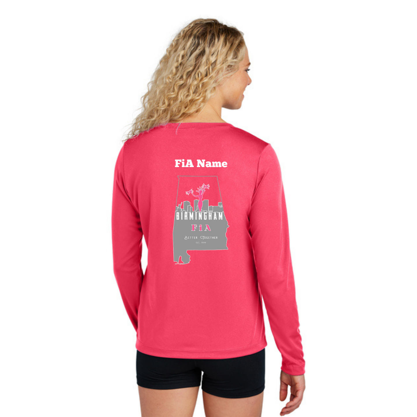 Birmingham, AL - PERSONALIZED Sport Tek Long Sleeve Performance V-Neck Tee