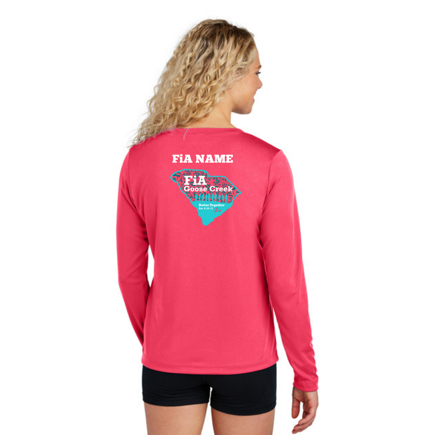 Goose Creek, SC - PERSONALIZED Sport Tek Long Sleeve Performance V-Neck Tee