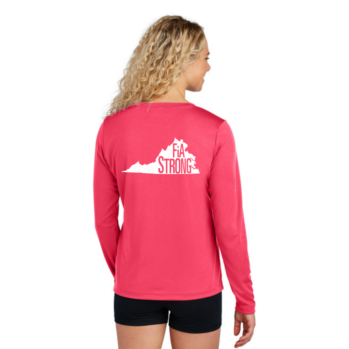 Virginia Strong - Sport Tek Long Sleeve Performance V-Neck Tee