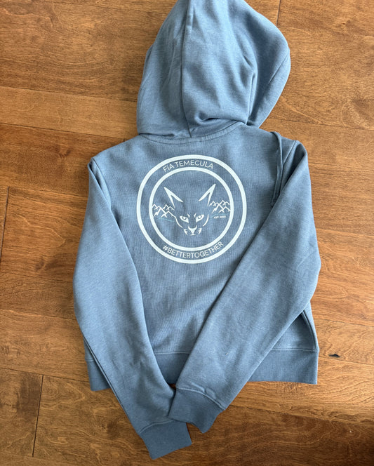 FINAL SALE - District Women’s V.I.T. Fleece Full-Zip Hoodie - Temecula Flint Blue Heather SMALL