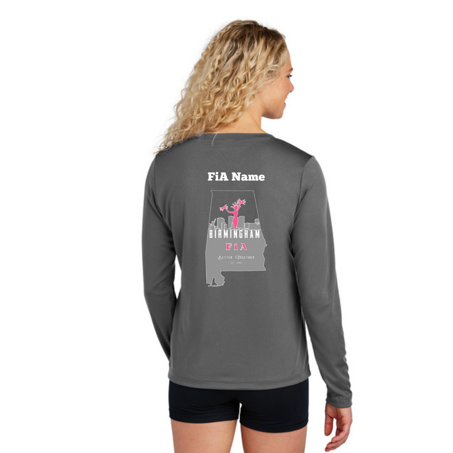 Birmingham, AL - PERSONALIZED Sport Tek Long Sleeve Performance V-Neck Tee