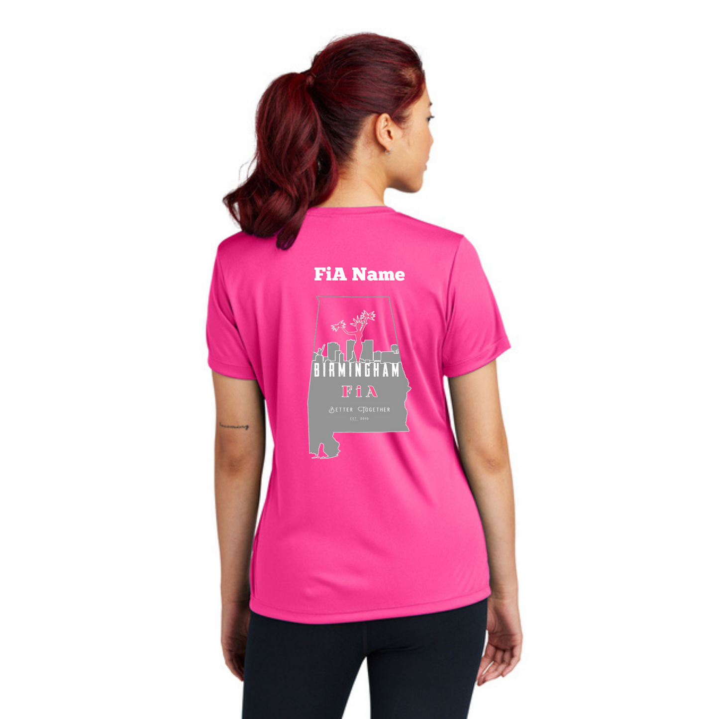 Birmingham, AL - PERSONALIZED NEON Sport Tek Crew Neck Short Sleeve Performance Tee