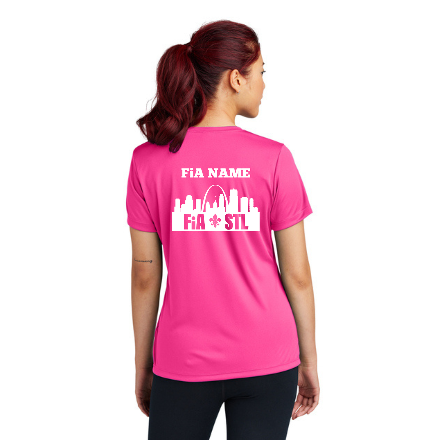 St. Louis, MO - NEON PERSONALIZED Sport Tek Crew Neck Short Sleeve Performance Tee