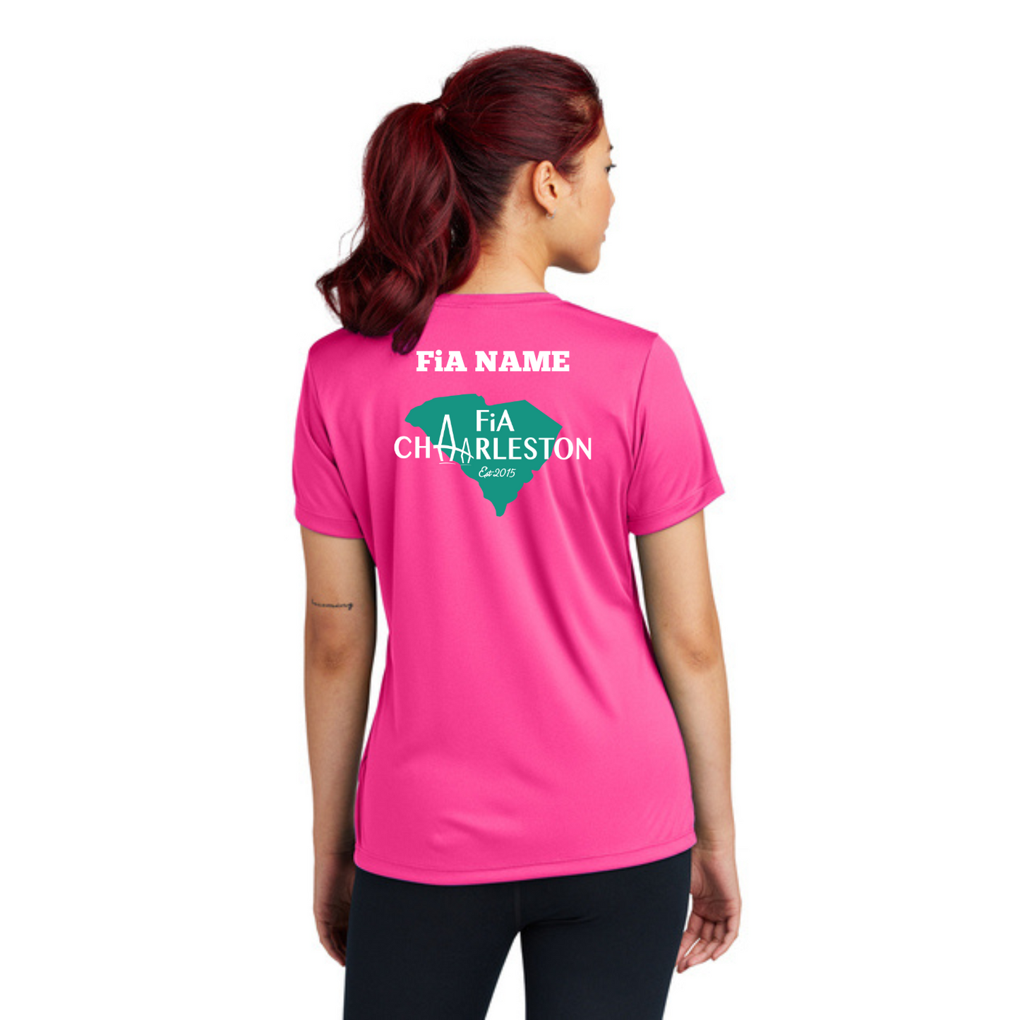 Charleston, SC - NEON PERSONALIZED Sport Tek Crew Neck Short Sleeve Performance Tee