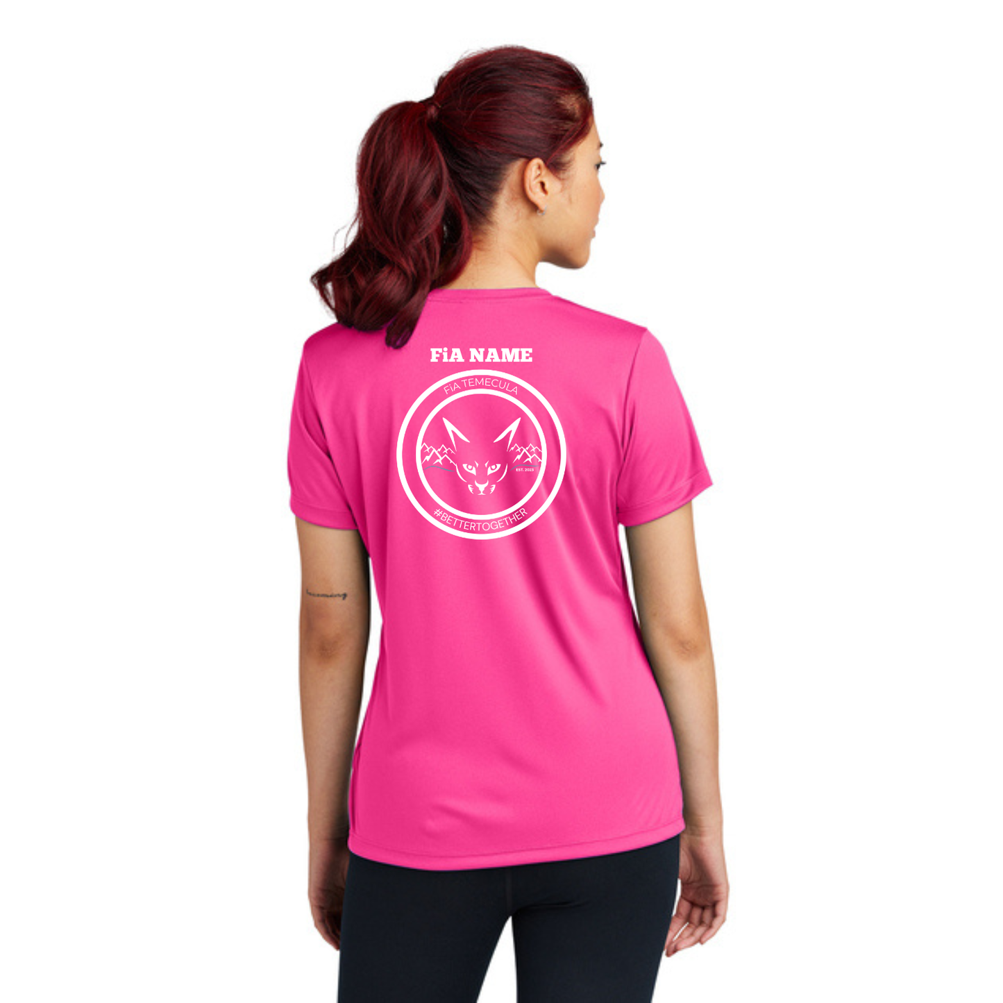 Temecula, CA - PERSONALIZED NEON Sport Tek Crew Neck Short Sleeve Performance Tee