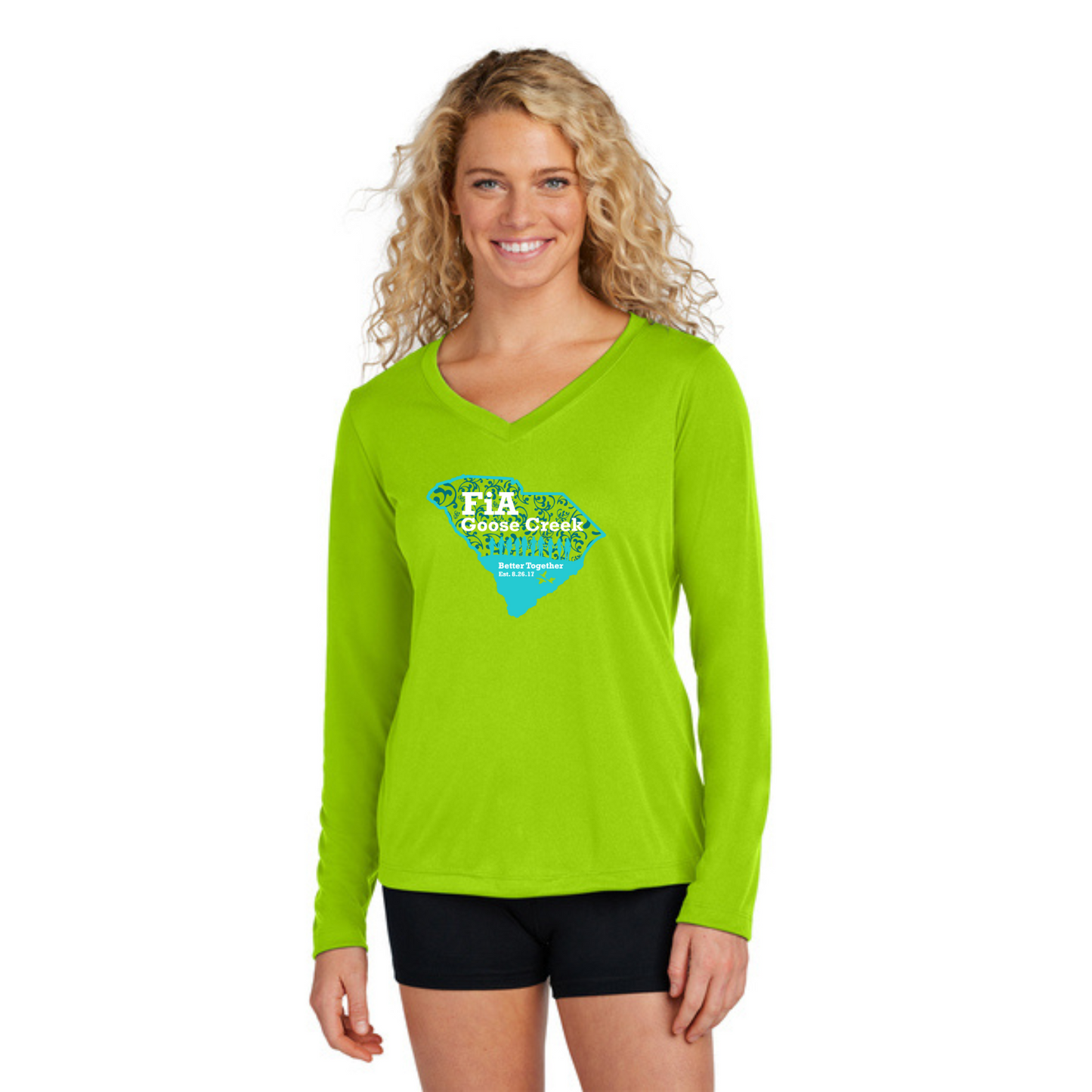 Why we FiA Goose Creek, SC - PERSONALIZED Sport Tek Long Sleeve Performance V-Neck Tee
