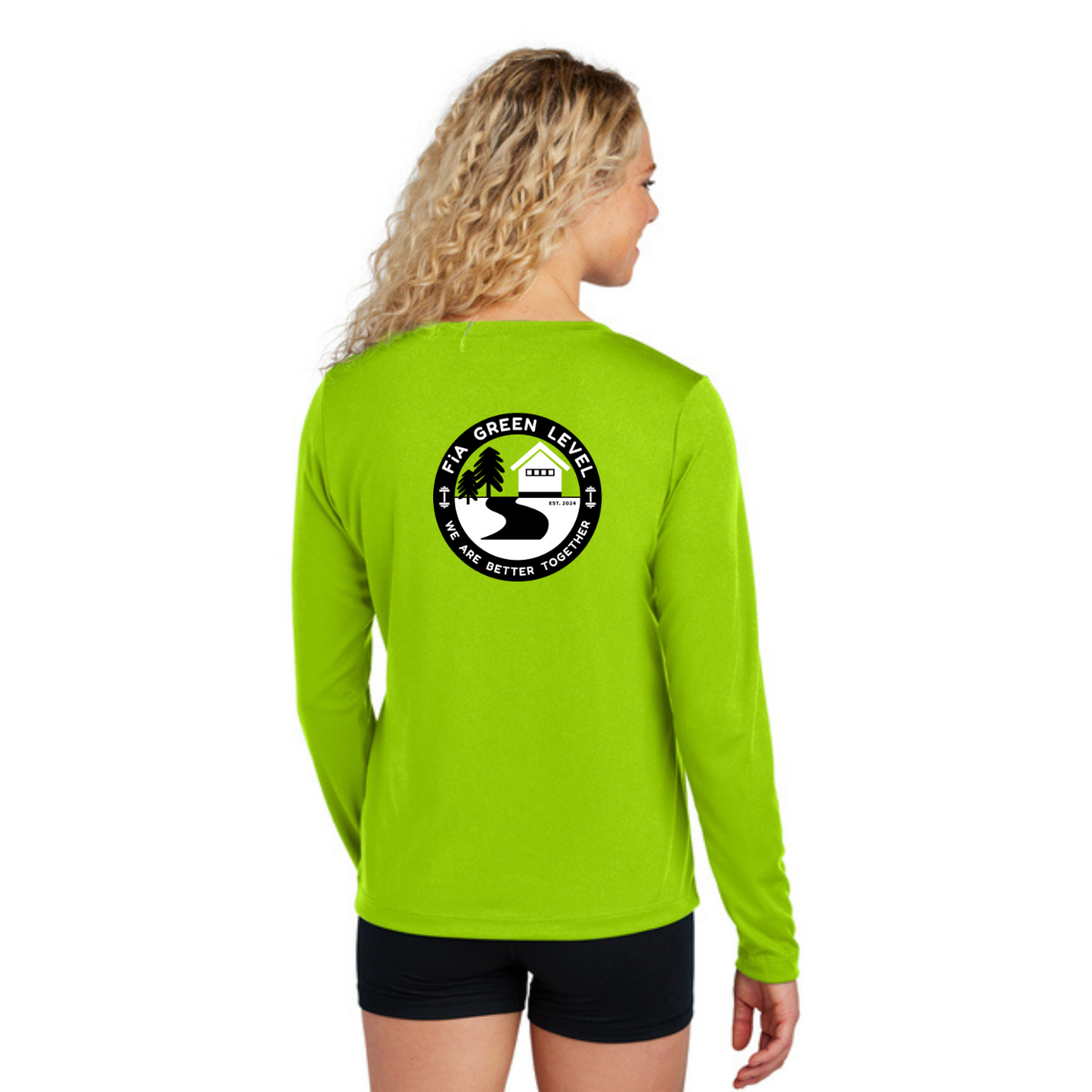 Green Level, NC - NEON Sport Tek Long Sleeve Performance V-Neck Tee