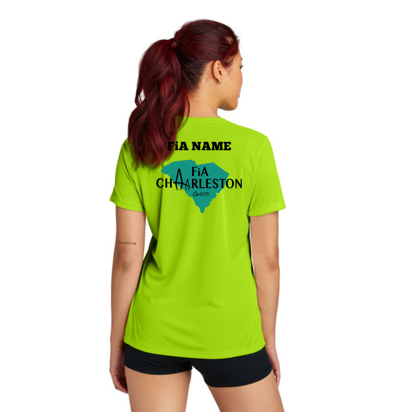 Charleston, SC- PERSONALIZED Sport Tek V-Neck Short Sleeve Performance Tee