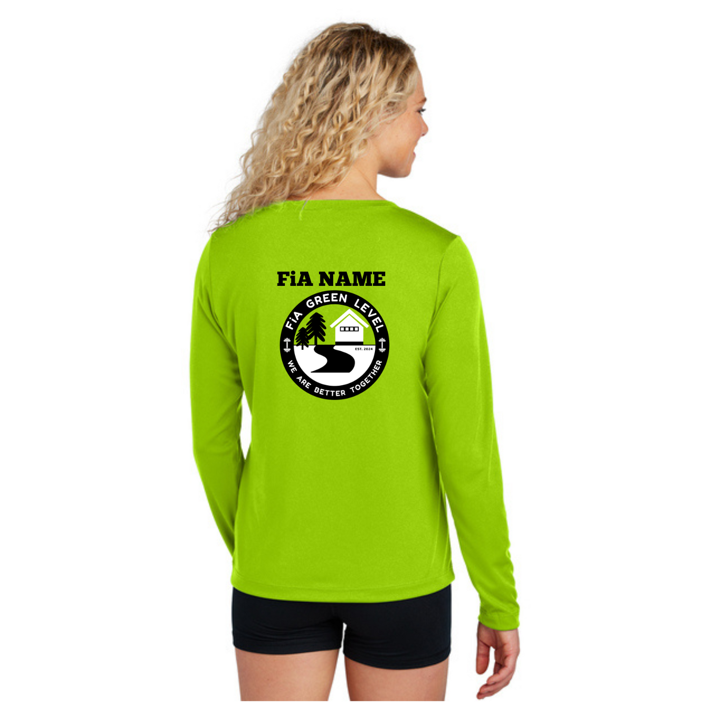 Green Level, NC - NEON PERSONALIZED Sport Tek Long Sleeve Performance V-Neck Tee