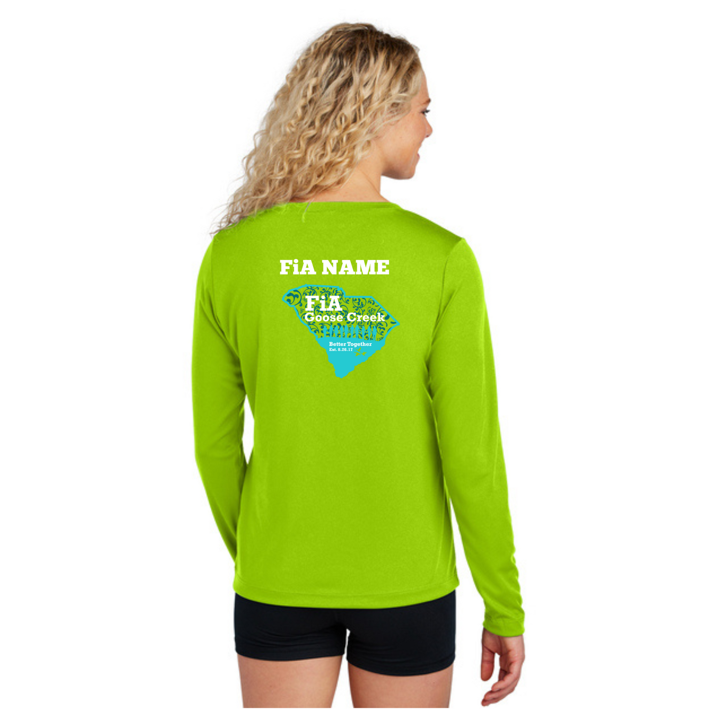 Goose Creek, SC - PERSONALIZED Sport Tek Long Sleeve Performance V-Neck Tee