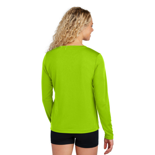 NEON Sport Tek Long Sleeve Competitor V-Neck Tee.CENTRAL