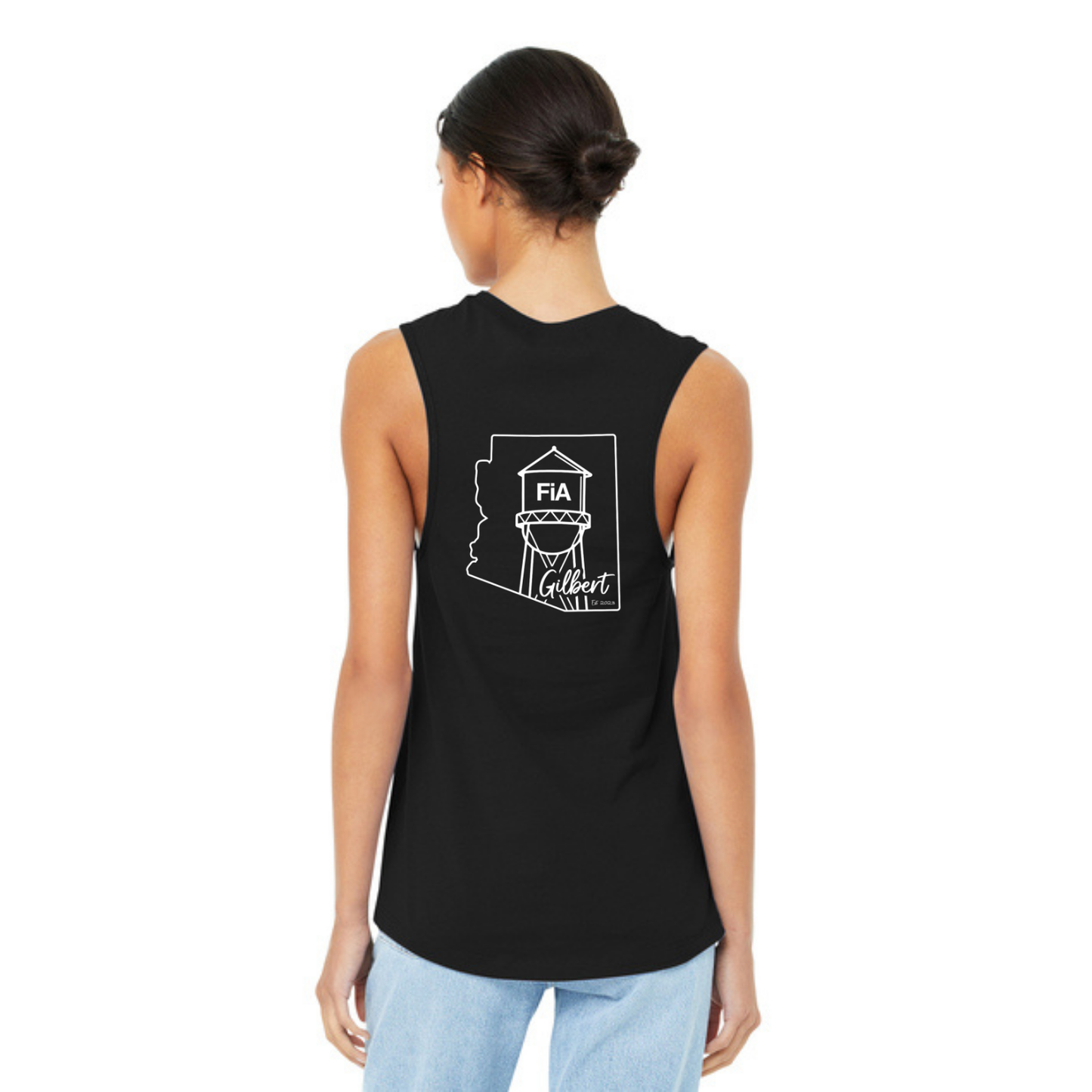 Gilbert AZ - Bella Canvas Jersey Muscle BLACK Tank
