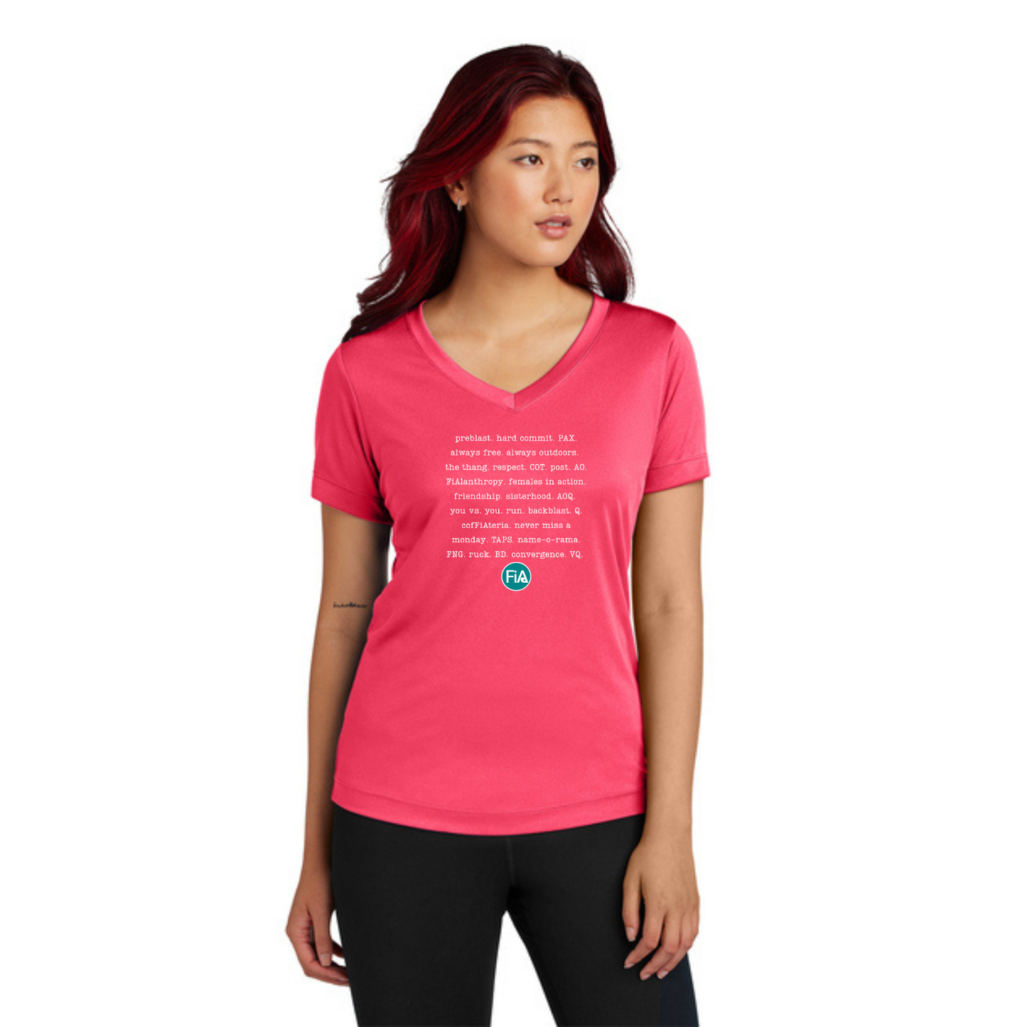 FiA Mode NEON - Sport Tek V-Neck Short Sleeve Performance Tee