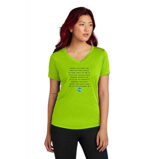 FiA Mode NEON - Sport Tek V-Neck Short Sleeve Performance Tee