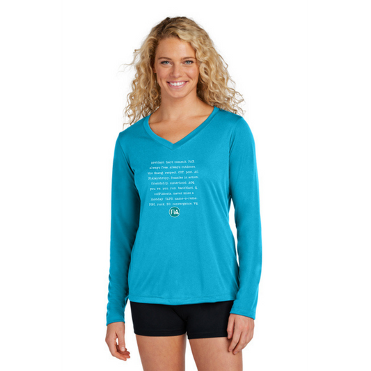 FiA Mode NEON - Sport Tek Long Sleeve Performance V-Neck Tee