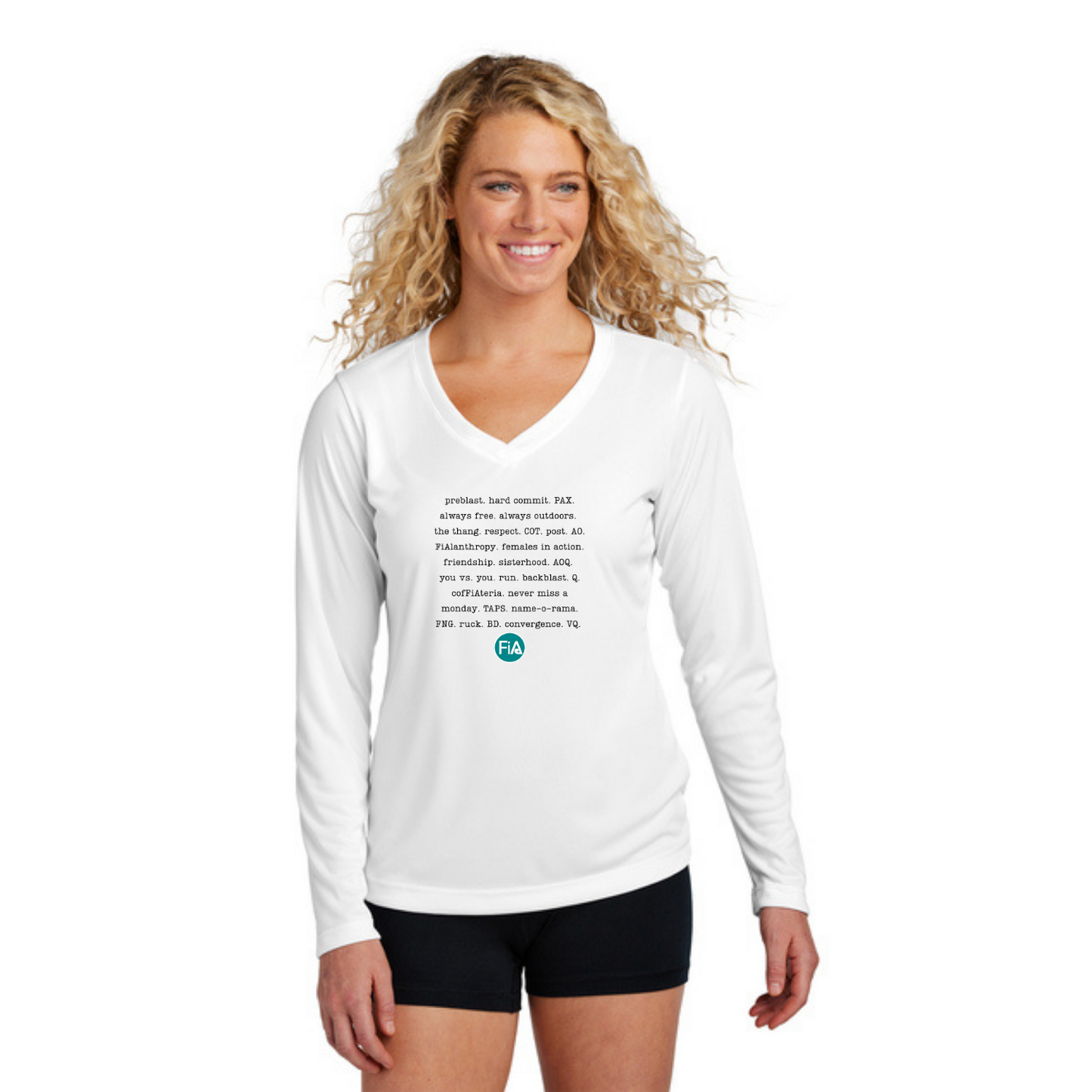 FiA Mode NEON - Sport Tek Long Sleeve Performance V-Neck Tee