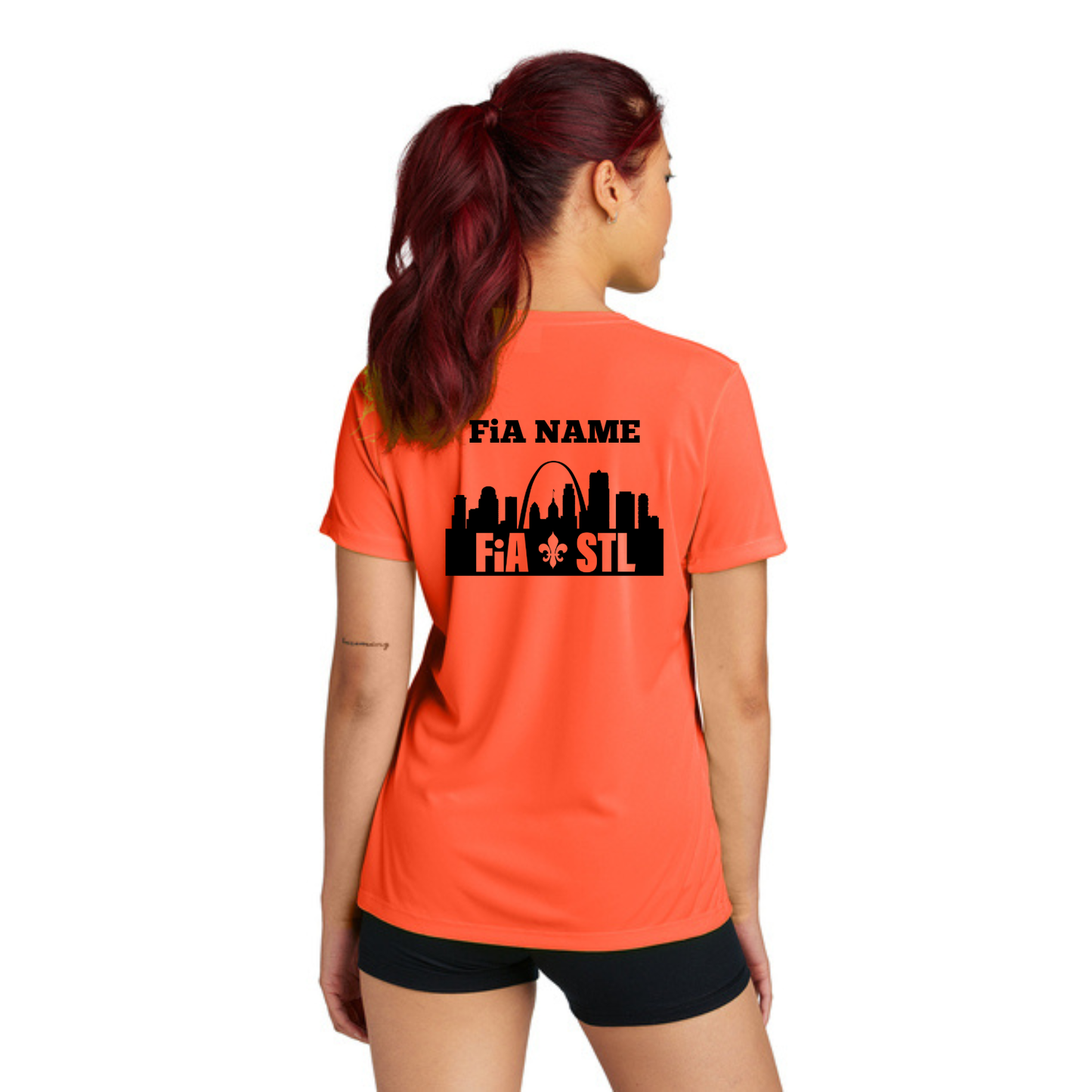 St. Louis, MO - NEON PERSONALIZED Sport Tek Crew Neck Short Sleeve Performance Tee