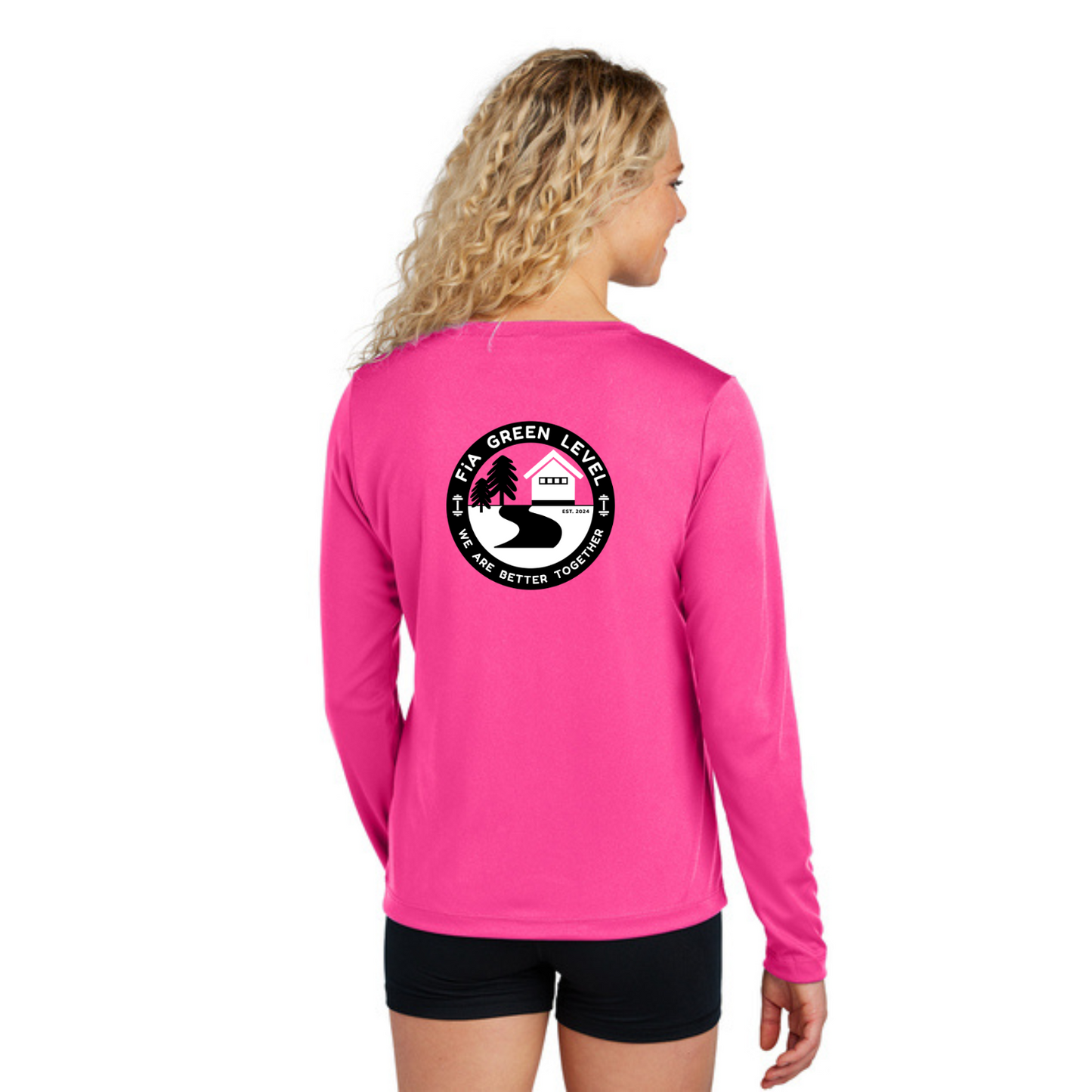 Green Level, NC - NEON Sport Tek Long Sleeve Performance V-Neck Tee