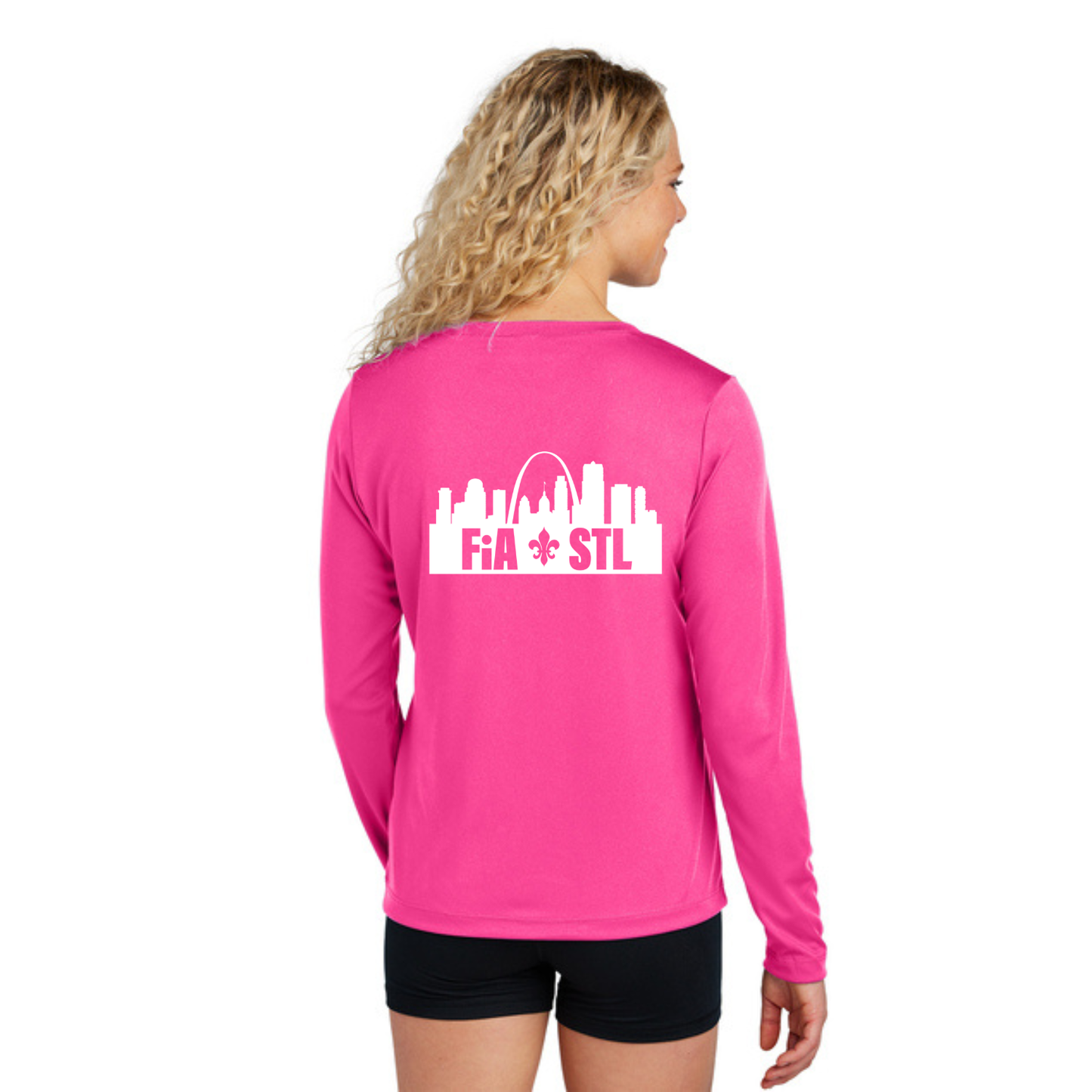St. Louis, MO - Sport Tek Long Sleeve Performance V-Neck Tee