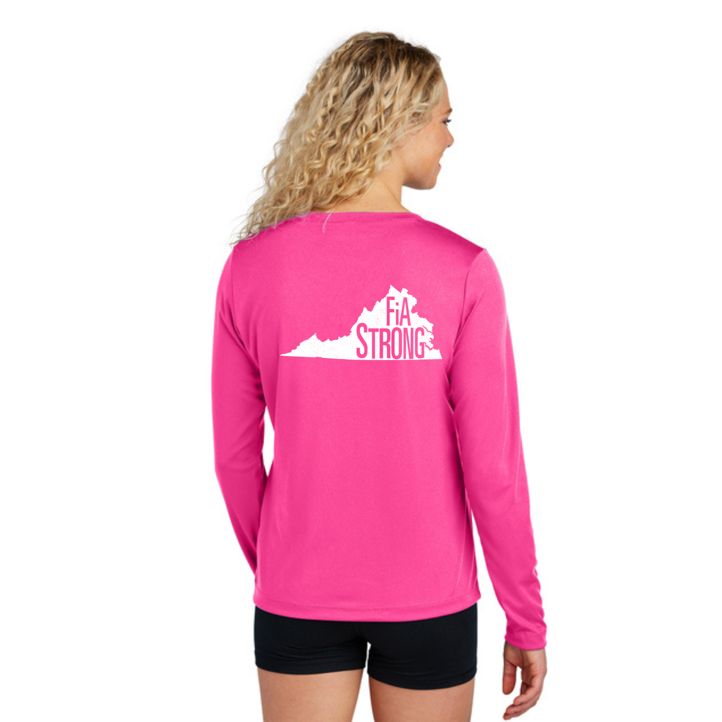 Virginia Strong - Sport Tek Long Sleeve Performance V-Neck Tee