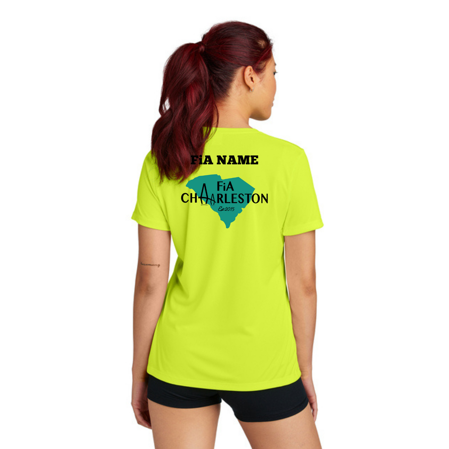 Charleston, SC - NEON PERSONALIZED Sport Tek Crew Neck Short Sleeve Performance Tee