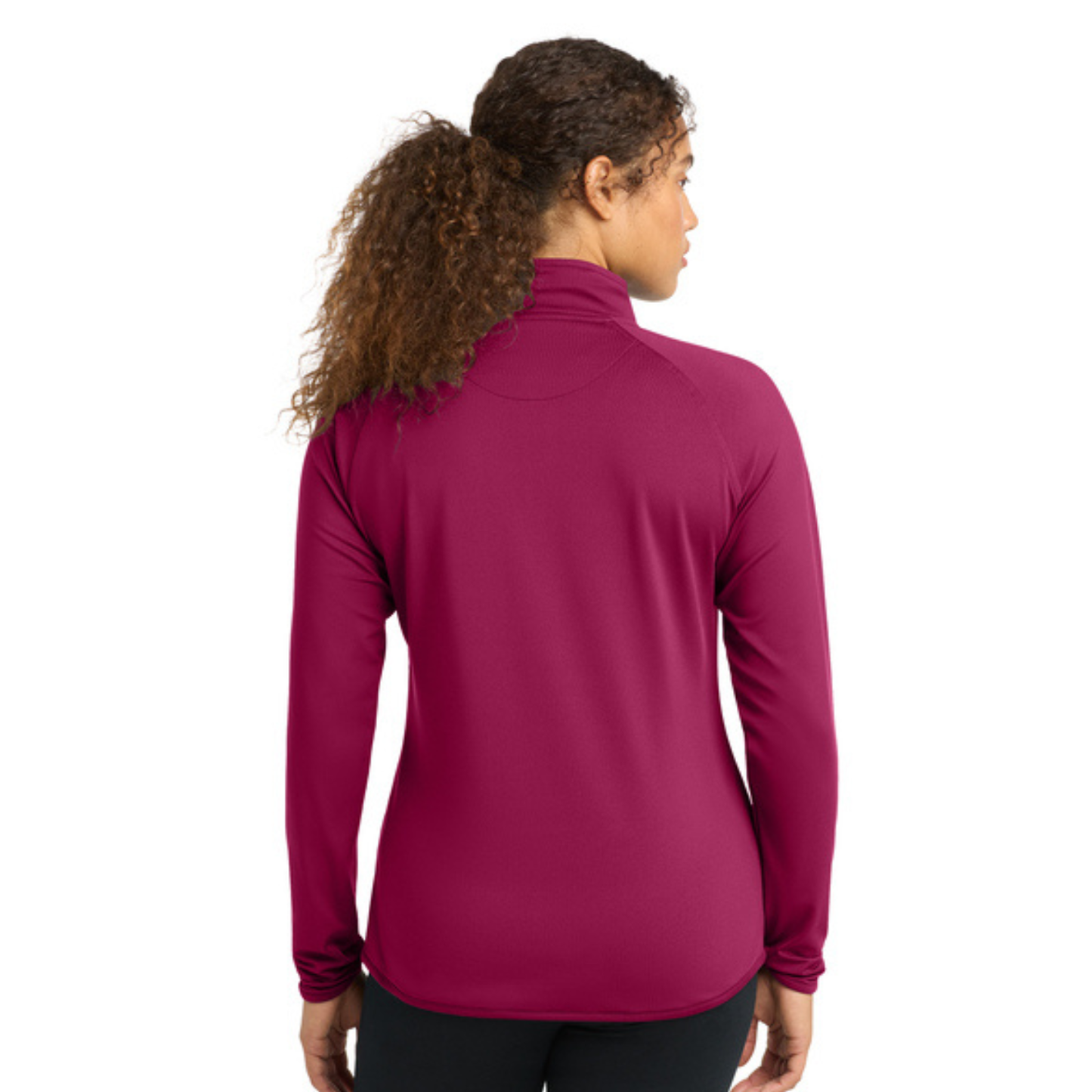FINAL SALE - Sport-Tek Sport-Wick Stretch 1/4-Zip Pullover - Wildwood Pink Rush MEDIUM