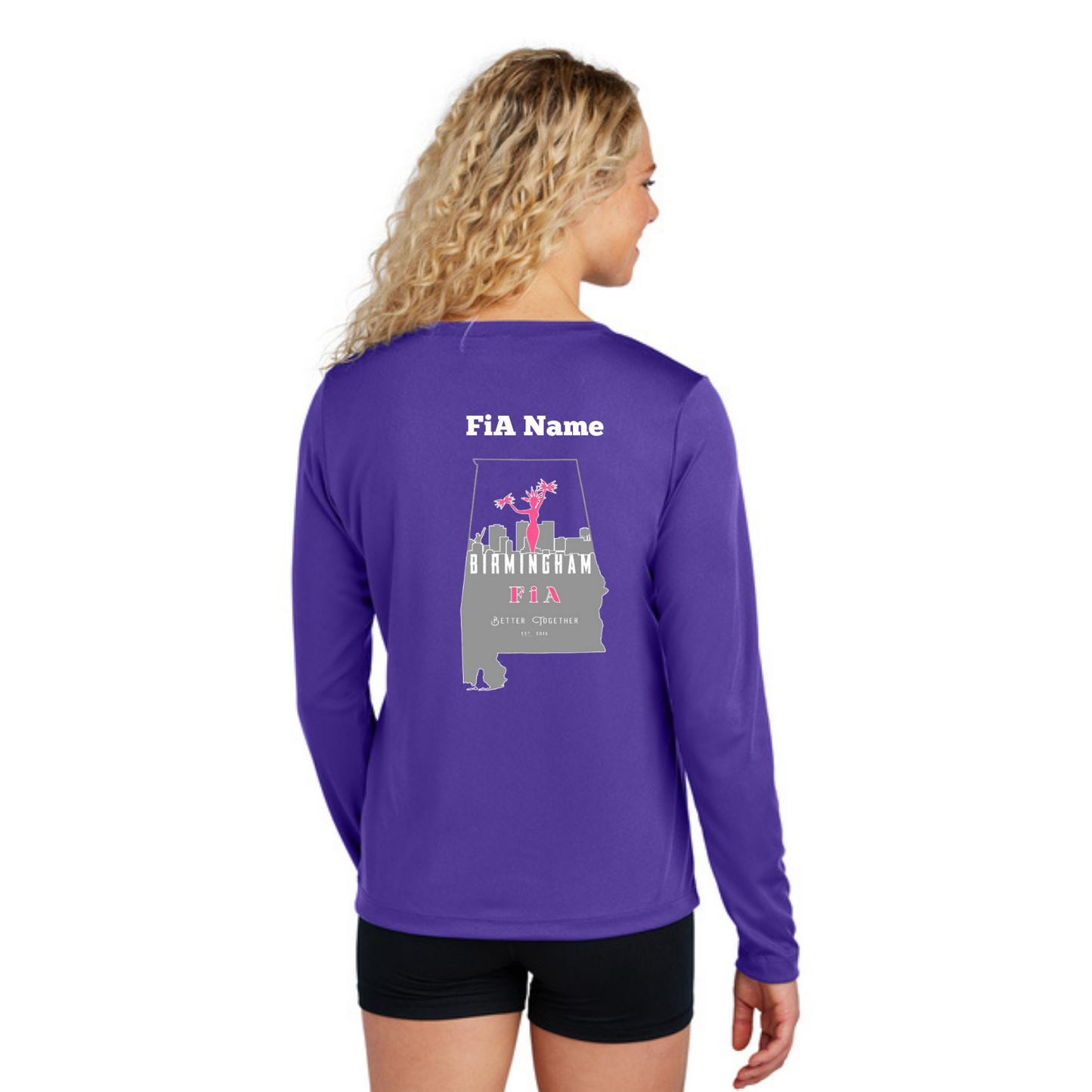 Birmingham, AL - PERSONALIZED Sport Tek Long Sleeve Performance V-Neck Tee