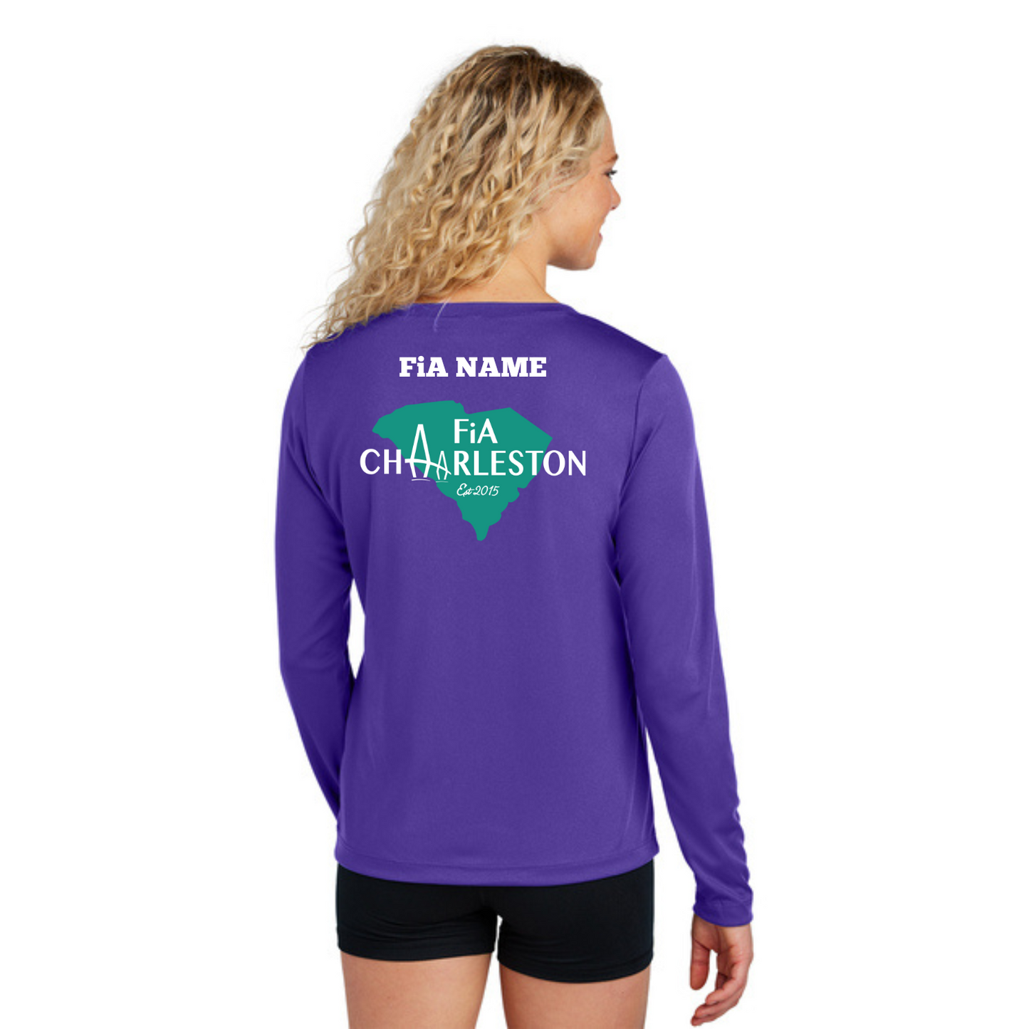 Charleston, SC - PERSONALIZED Sport Tek Long Sleeve Performance V-Neck Tee