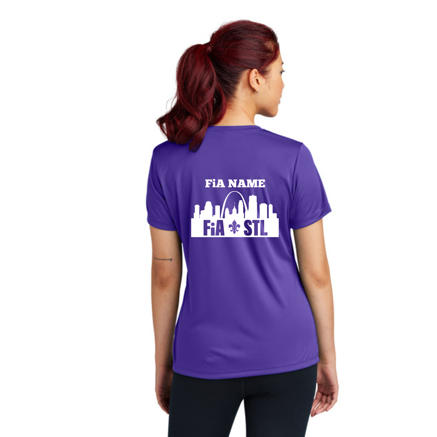 St. Louis, MO- PERSONALIZED Sport Tek V-Neck Short Sleeve Performance Tee