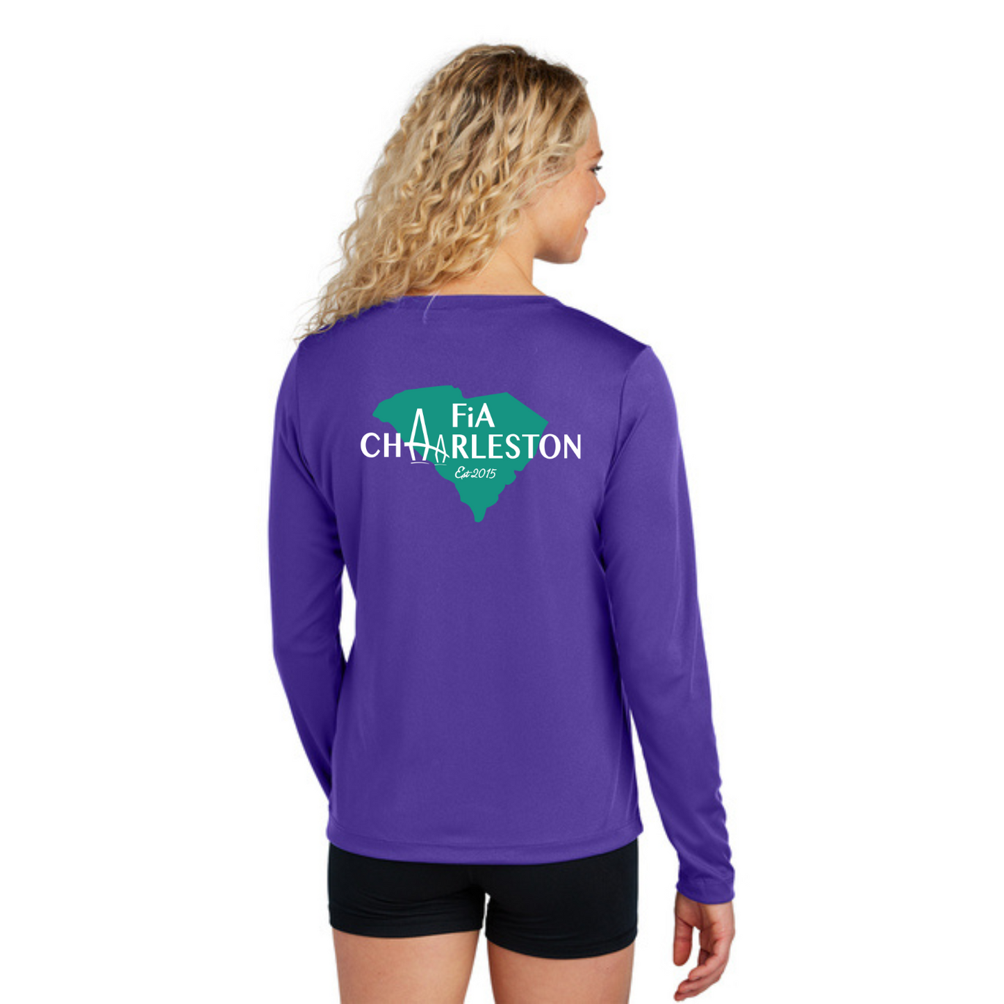 Charleston, SC - Sport Tek Long Sleeve Performance V-Neck Tee