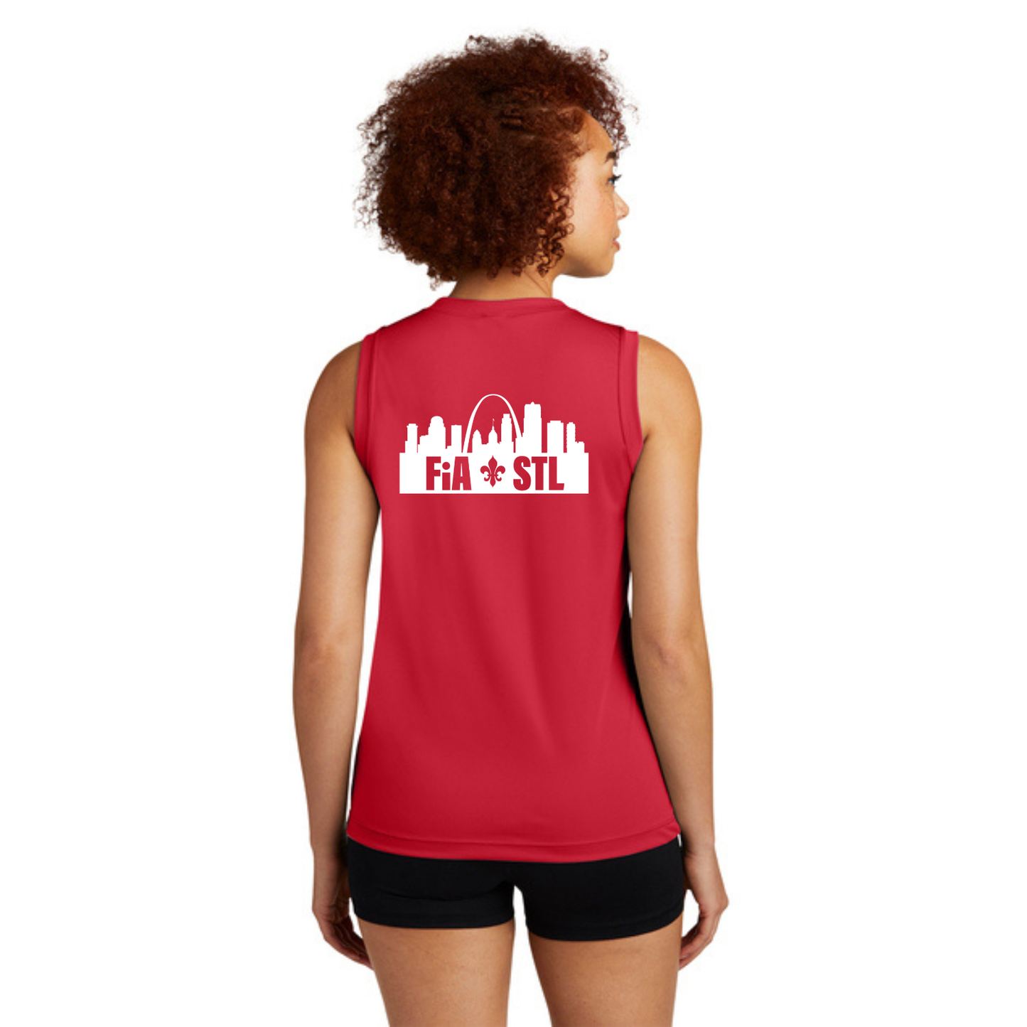 St. Louis, MO - PERSONALIZED Sport Tek Sleeveless Performance V-Neck Tee