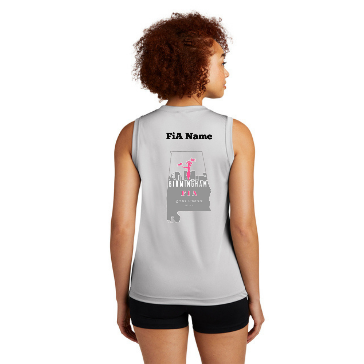 Birmingham, AL - PERSONALIZED Sport Tek Sleeveless Performance V-Neck Tee