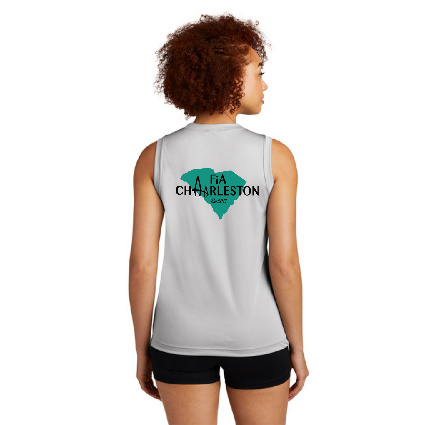 Charleston, SC - Sport Tek Sleeveless Performance V-Neck Tee