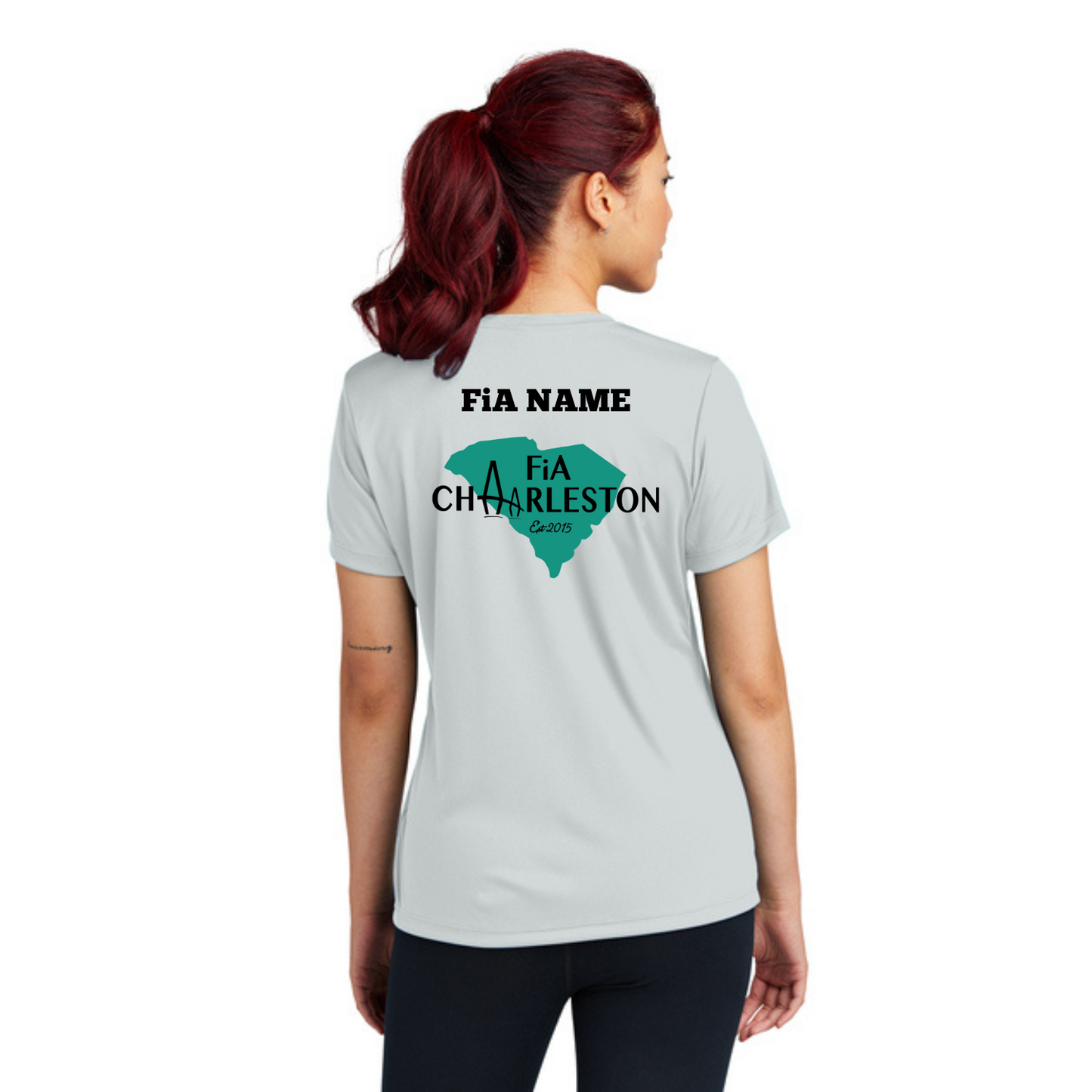 Charleston, SC- PERSONALIZED Sport Tek V-Neck Short Sleeve Performance Tee