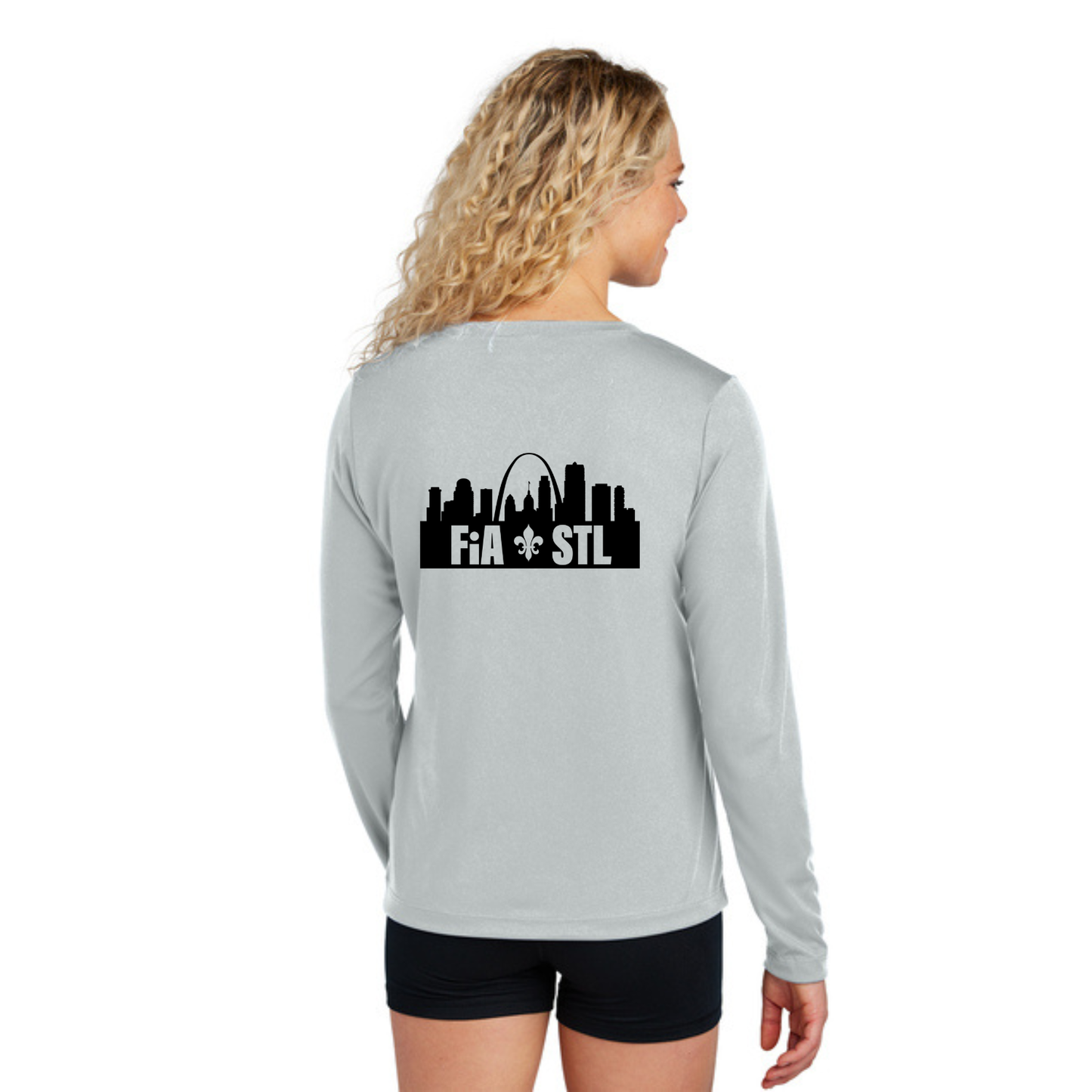 St. Louis, MO - Sport Tek Long Sleeve Performance V-Neck Tee