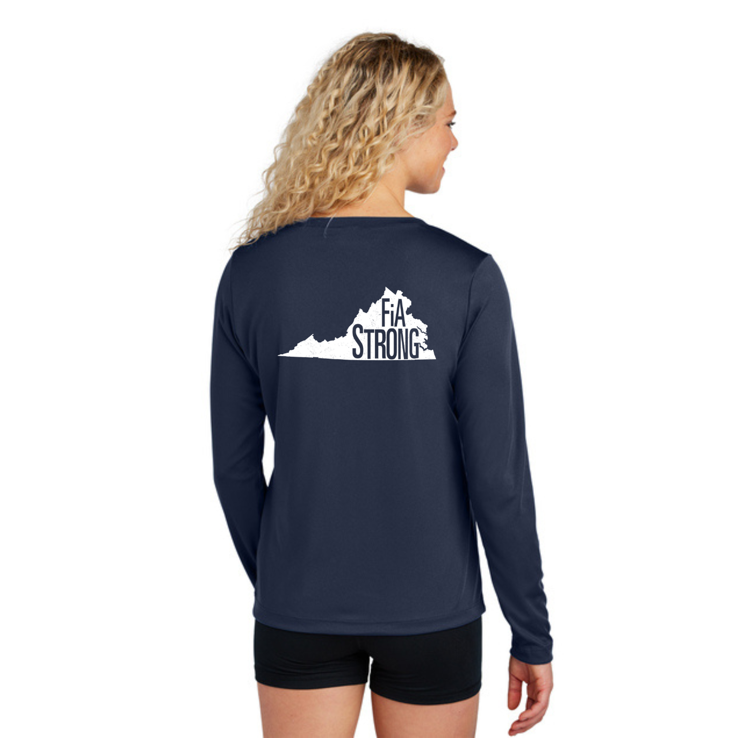 Virginia Strong - Sport Tek Long Sleeve Performance V-Neck Tee