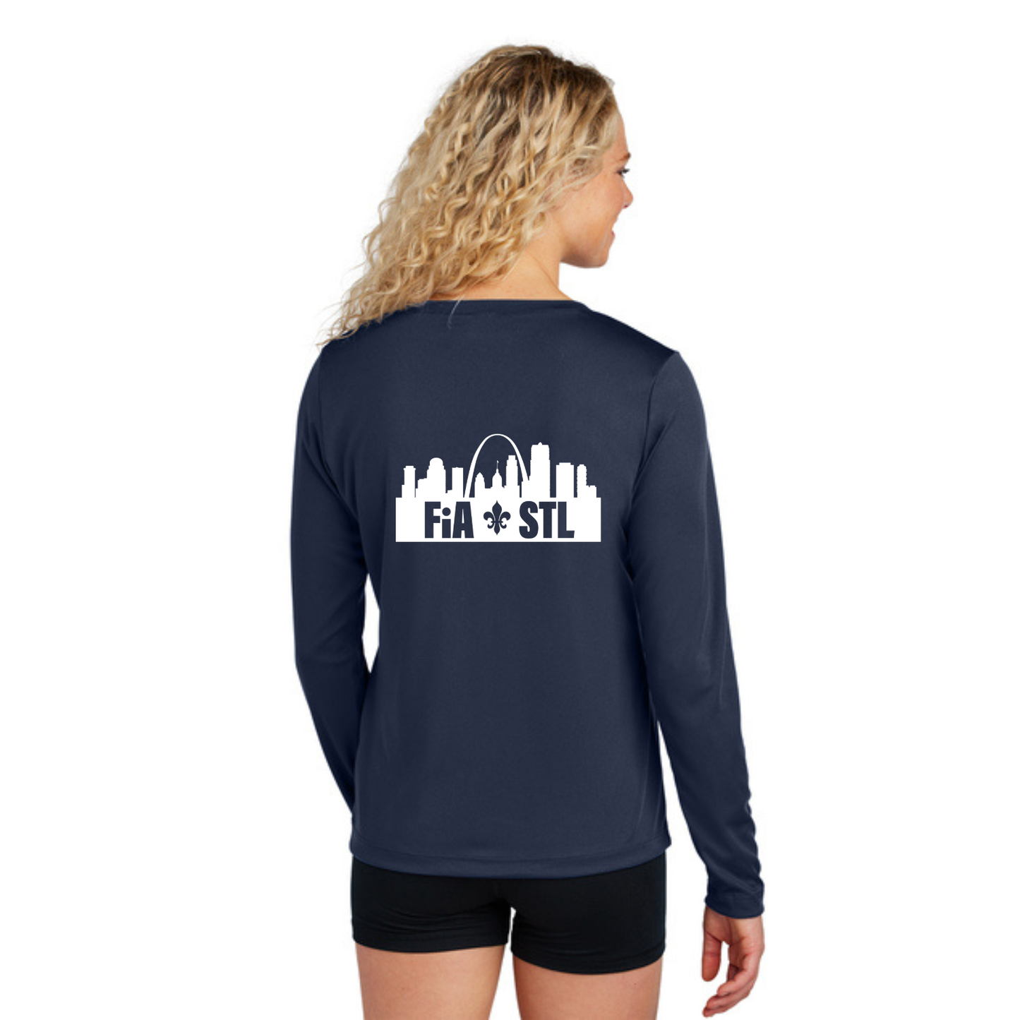 St. Louis, MO - Sport Tek Long Sleeve Performance V-Neck Tee